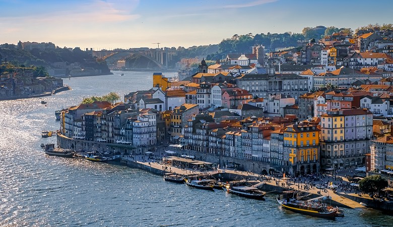 View of the city of Porto, Portugal, in spring