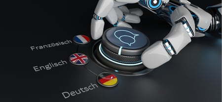robot turning language knob between french english and dutch