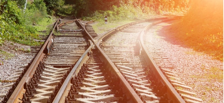 railway junction tracks splitting off to different directions