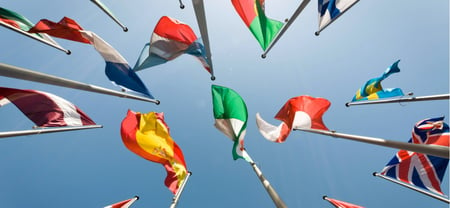 flags representing the different languages of the world