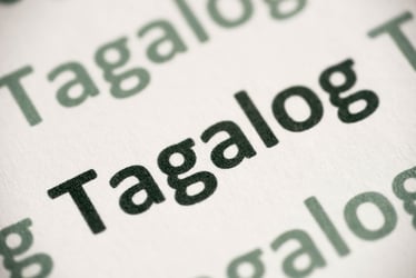 Tagalog typed out on paper