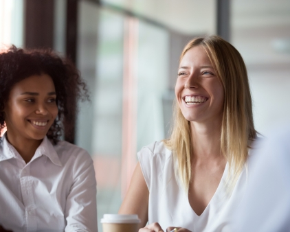 coworkers smiling