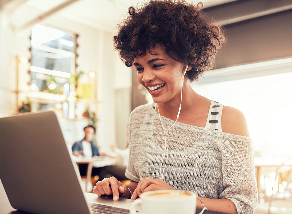 woman on computer