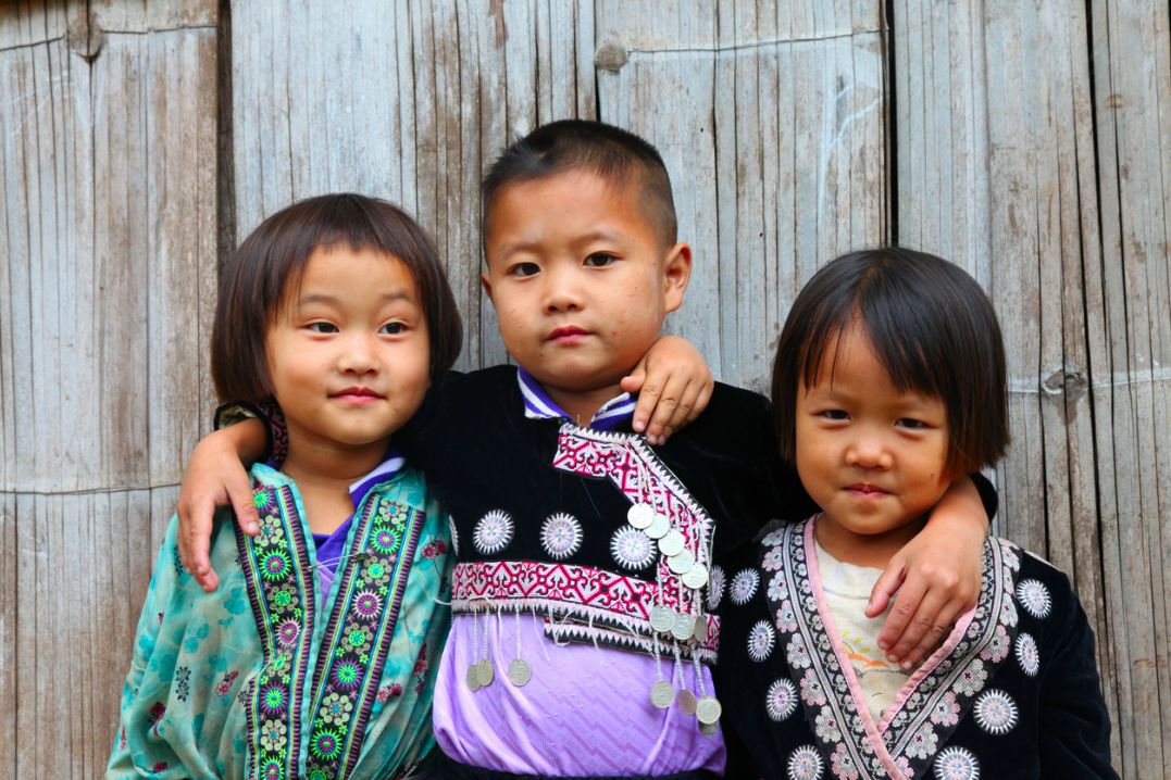 three hmong children